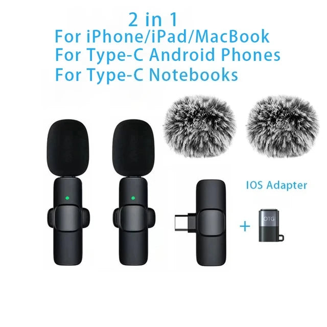 Wireless Lavalier Lapel Microphone for iPhone, iPad, Mini Video Recording