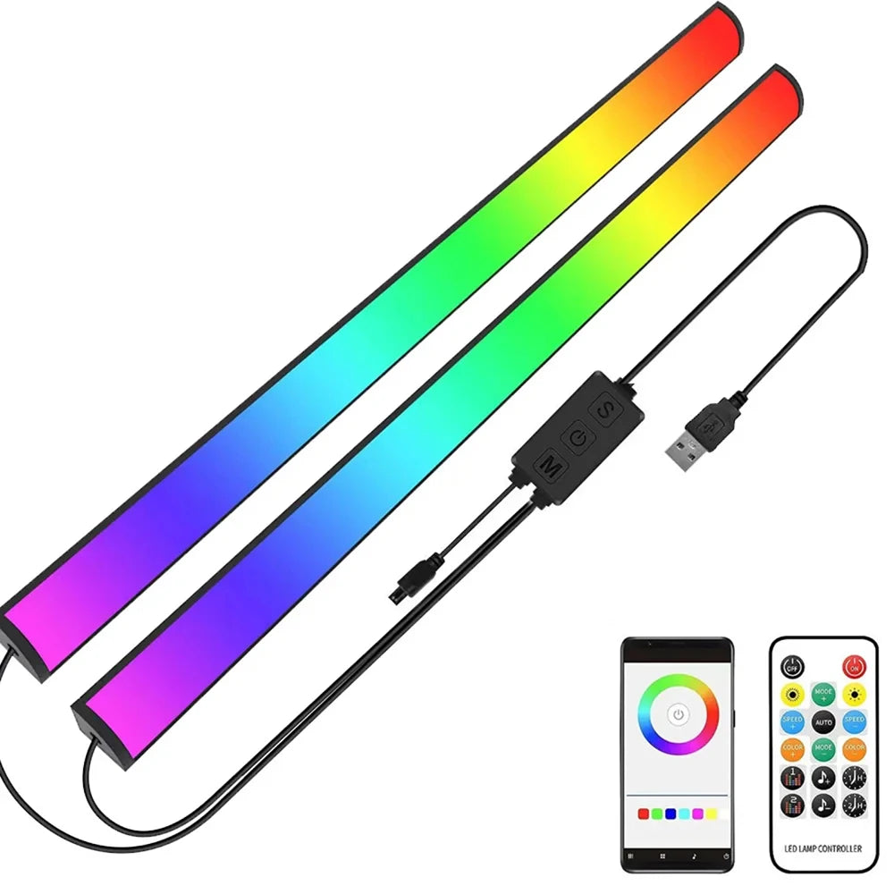 5V USB RGB LED Light Bar 1 2 PCS Lamp Bluetooth