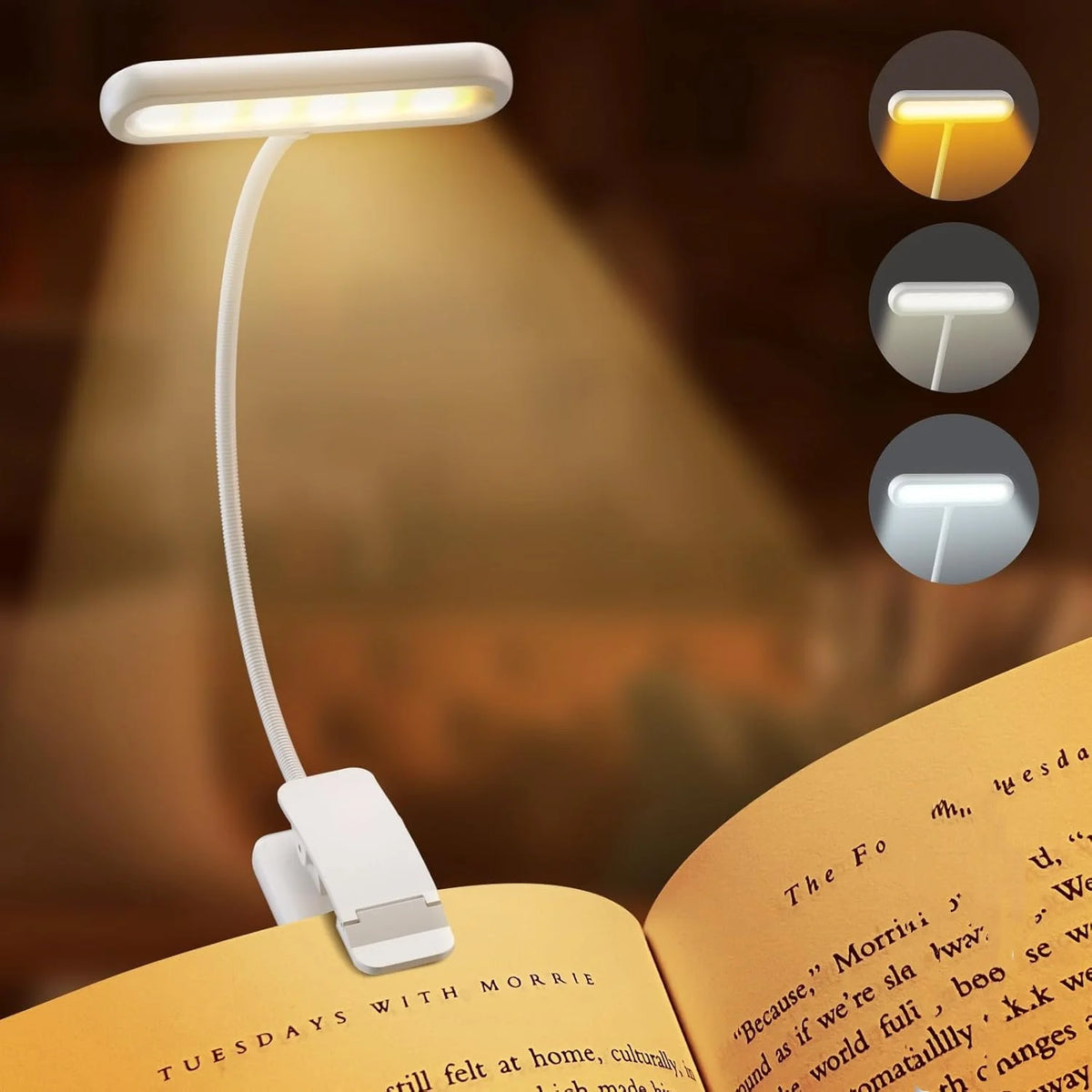 14Leds Book Light USB Rechargeable Reading Light Warm Cool