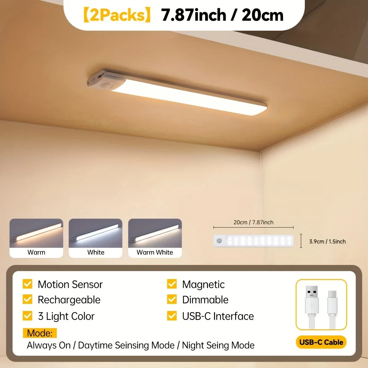 Rechargeable USB LED Bar Lights