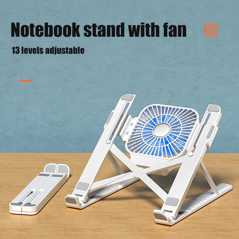 Foldable Laptop tablet Stand With Cooling Fan Heat Dissipation For Desktop MacBook