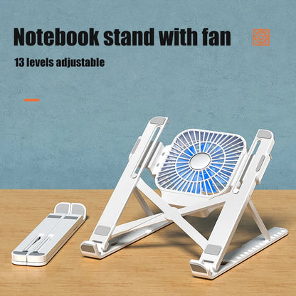 Foldable Laptop tablet Stand With Cooling Fan Heat Dissipation For Desktop MacBook
