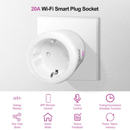 20A Tuya WiFi/ZigBee Smart Plug EU with Power Monitor