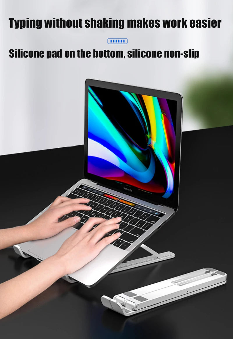 Foldable Laptop tablet Stand With Cooling Fan Heat Dissipation For Desktop MacBook