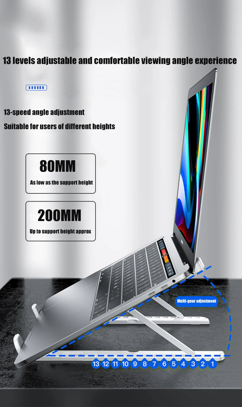 Foldable Laptop tablet Stand With Cooling Fan Heat Dissipation For Desktop MacBook