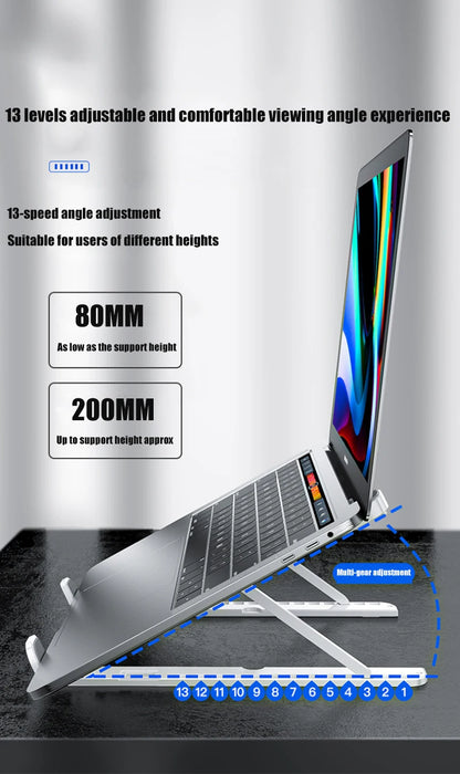 Foldable Laptop tablet Stand With Cooling Fan Heat Dissipation For Desktop MacBook