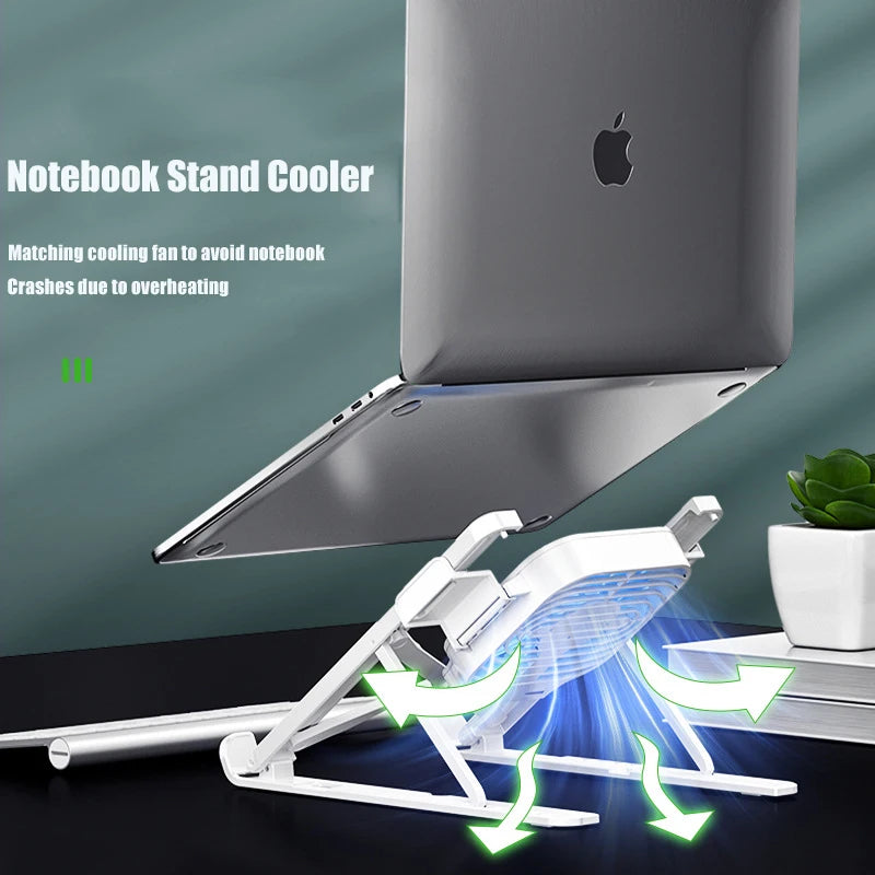 Foldable Laptop tablet Stand With Cooling Fan Heat Dissipation For Desktop MacBook