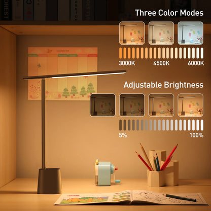LED Desk Lamp Eye  Dimmable Office Light Foldable Table Lamp