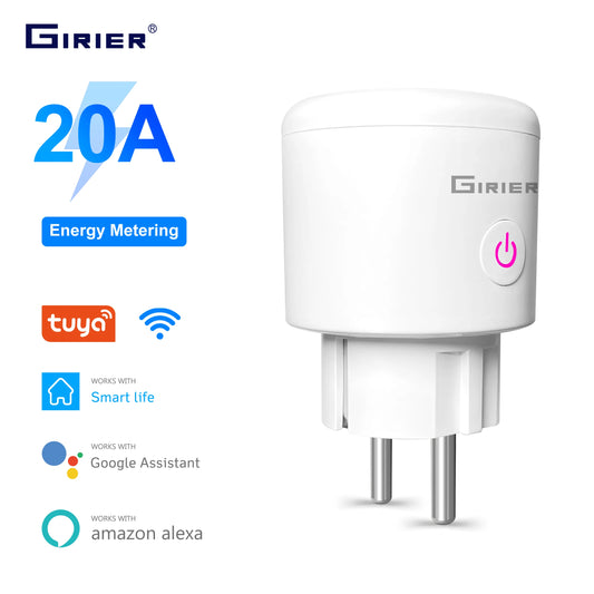 20A Tuya WiFi/ZigBee Smart Plug EU with Power Monitor