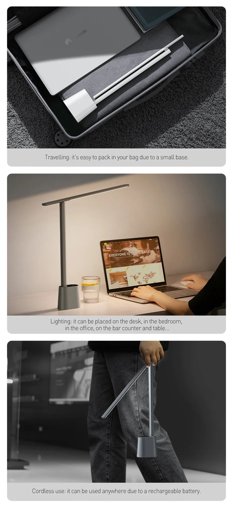 LED Desk Lamp Eye  Dimmable Office Light Foldable Table Lamp