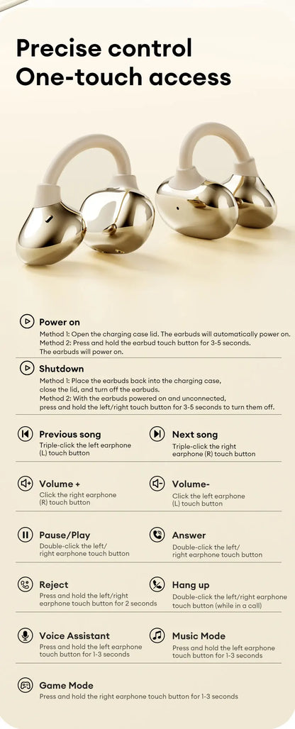 Lenovo RS106 OWS Ear Clip Bluetooth 6.0 Earphones