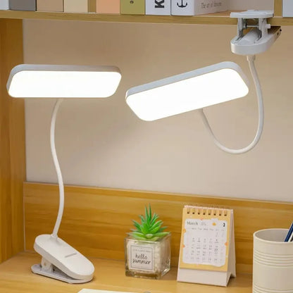 Clip-on LED USB charging desk lamp for college students