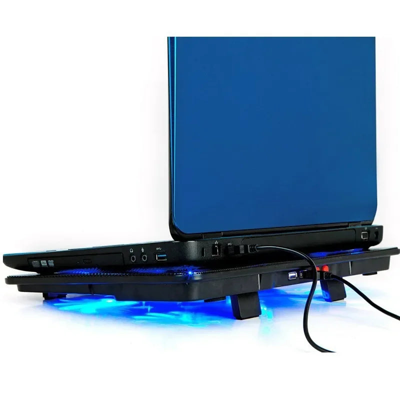 Genuine 5 Fan 2 USB Laptop Cooler Cooling Pad Base LED Notebook Computer Cooler
