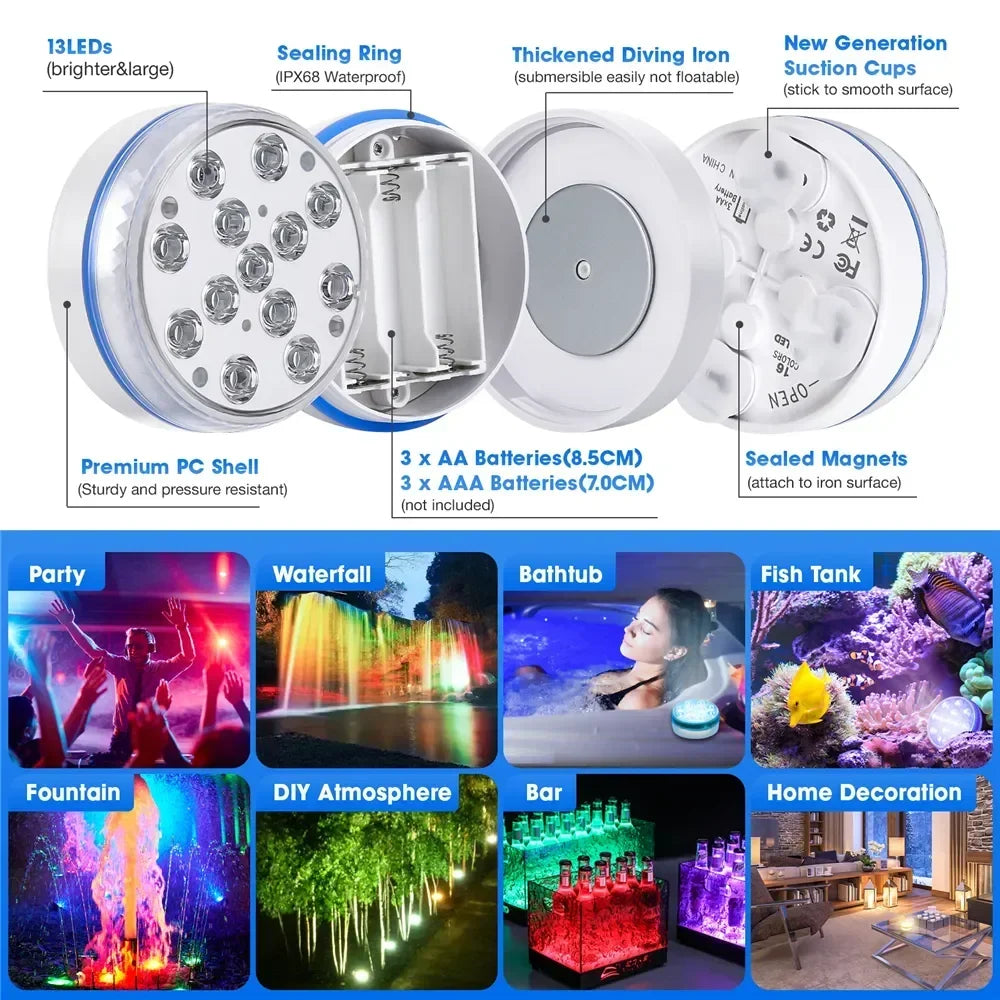 Updated Submersible 13LED Underwater Light