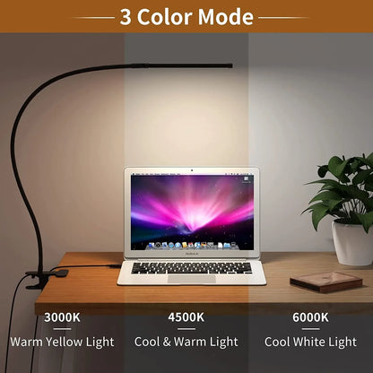 LED Desk Lamp with Clamp Dimmable
