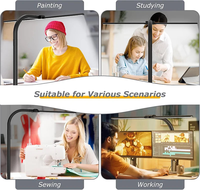 Double Single Head Dimmable LED Clip Desk Lamp