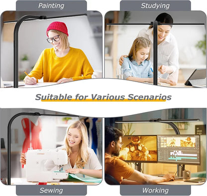 Double Single Head Dimmable LED Clip Desk Lamp