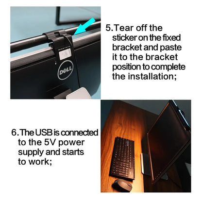 RGB Stepless Dimming Eye Protection LED Monitor Light Bar