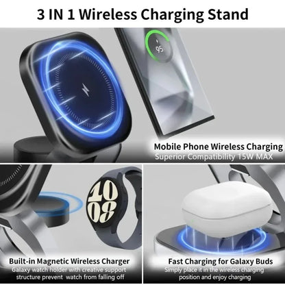 3 In 1 Foldable Fast Magnetic Wireless Charger Stand