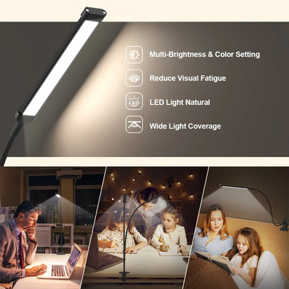 LED Desk Lamp with Clamp Dimmable