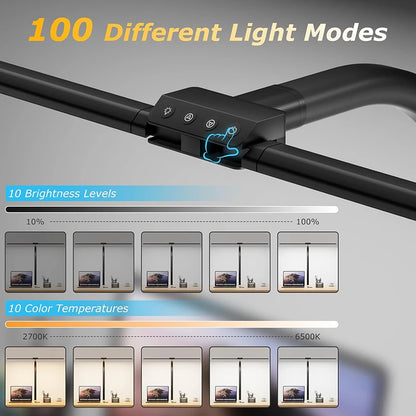 Double Single Head Dimmable LED Clip Desk Lamp