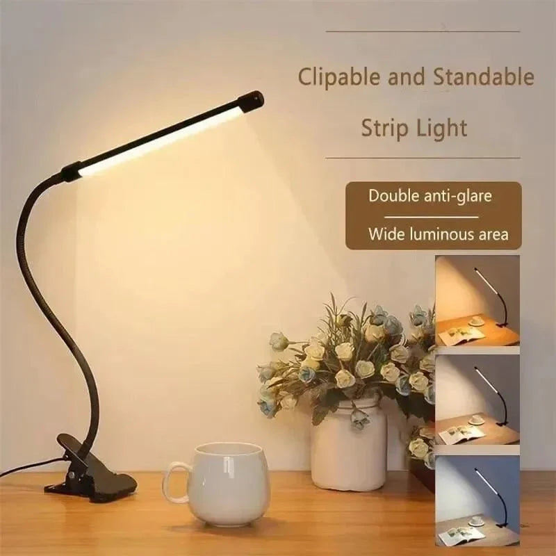 LED Adjustable Table Lamp USB 3 Colors Eye Protection Study Night Lamps