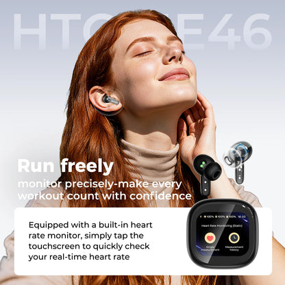 HTC NE46 TWS Earbuds BT 6.0 Heart Rate Monitoring Earbuds
