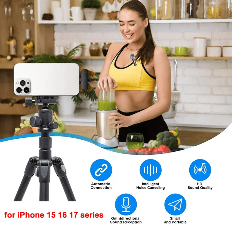 Wireless Lavalier Lapel Microphone for iPhone, iPad, Mini Video Recording