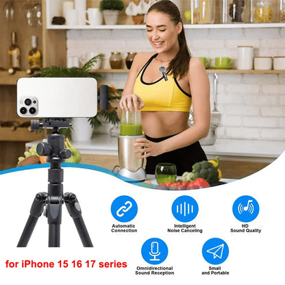 Wireless Lavalier Lapel Microphone for iPhone, iPad, Mini Video Recording