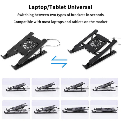 Laptop Cooler Base Stand Foldable Laptop Cooling Pad