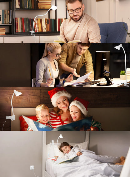 Reading Light, USB Clamp Lamp for ChildReading Book in Bed at Night
