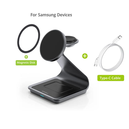 Bonola Magnetic 3 in 1 Wireless Charger Station for Samsung
