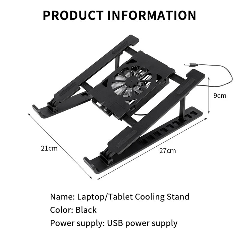 Laptop Cooler Base Stand Foldable Laptop Cooling Pad