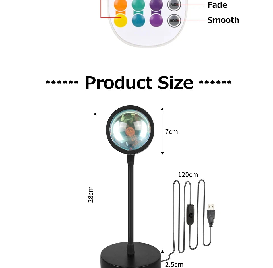 Sunset Projector Lamp Bluetooth Night Light