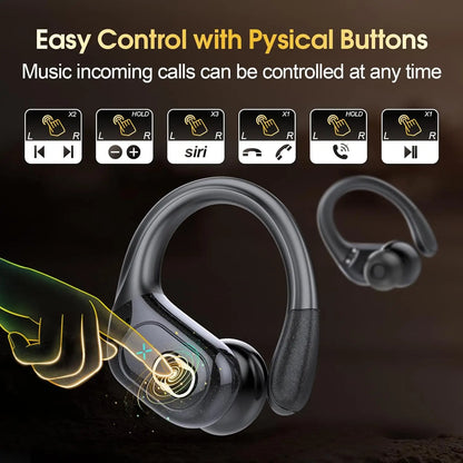 TWS Sports Earbuds Bluetooth Wireless Headphones LED Touch Hands-free Earphone