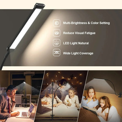 LED Desk Lamp with Clamp Dimmable
