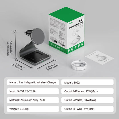 Bonola Magnetic 3 in 1 Wireless Charger Station for Samsung