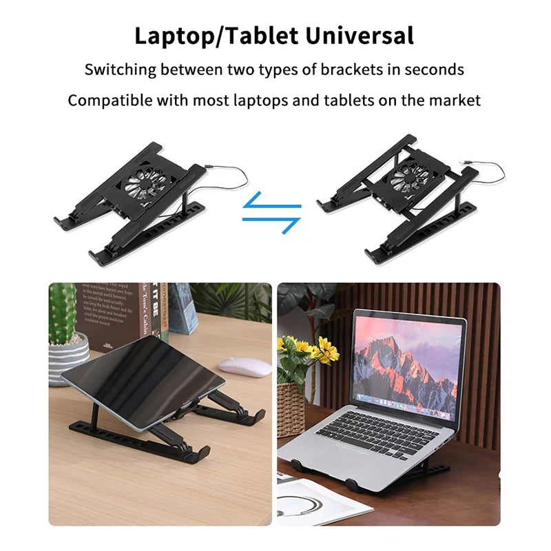 Laptop Cooler Base Stand Foldable Laptop Cooling Pad