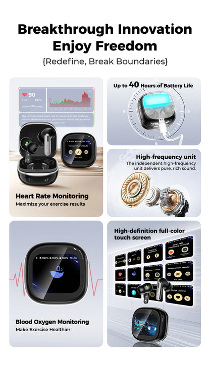 HTC NE46 TWS Earbuds BT 6.0 Heart Rate Monitoring Earbuds