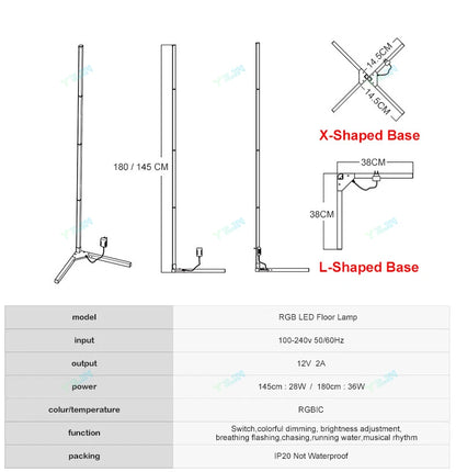 Upgrade 145/180CM Smart Floor Lamp RGBIC Tuya