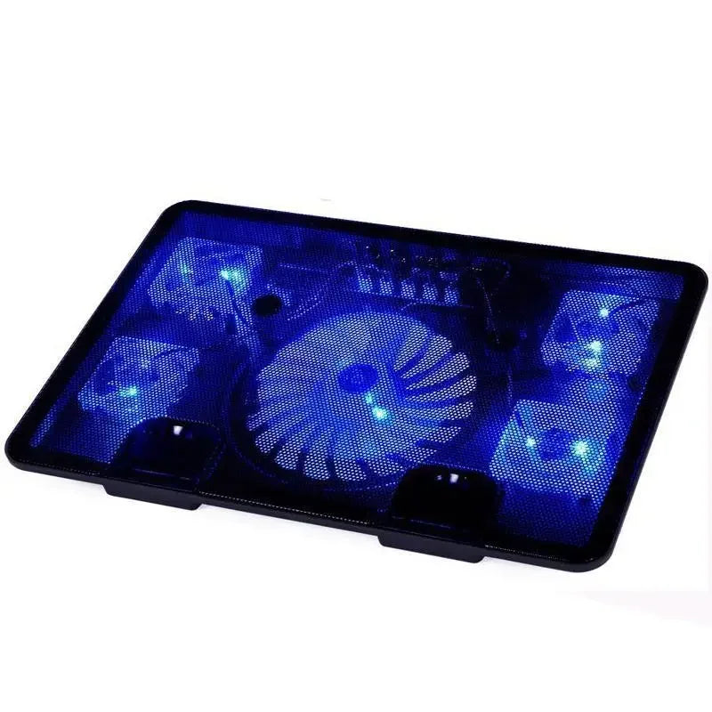 Genuine 5 Fan 2 USB Laptop Cooler Cooling Pad Base LED Notebook Computer Cooler