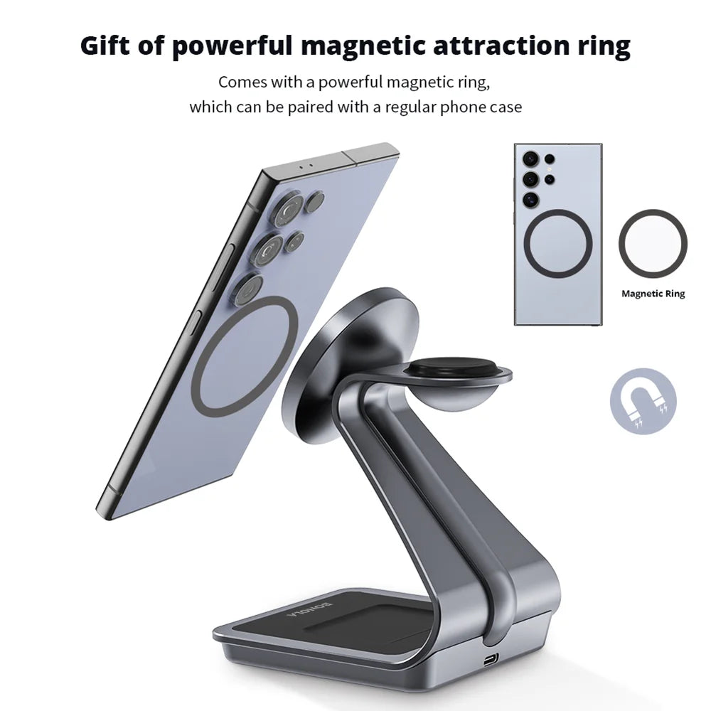 Bonola Magnetic 3 in 1 Wireless Charger Station for Samsung