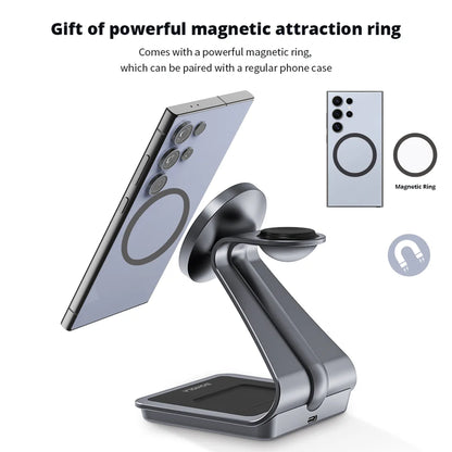 Bonola Magnetic 3 in 1 Wireless Charger Station for Samsung