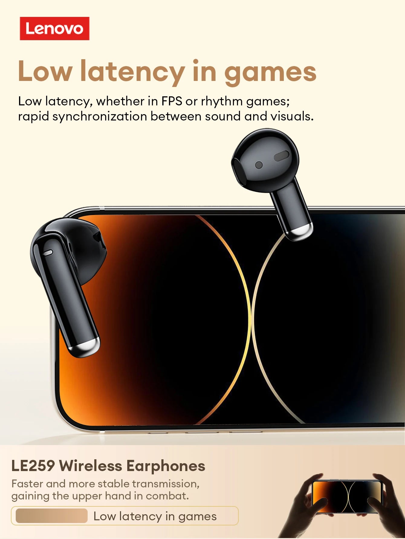 Original Lenovo LE259 TWS Bluetooth 6.0 Headphones