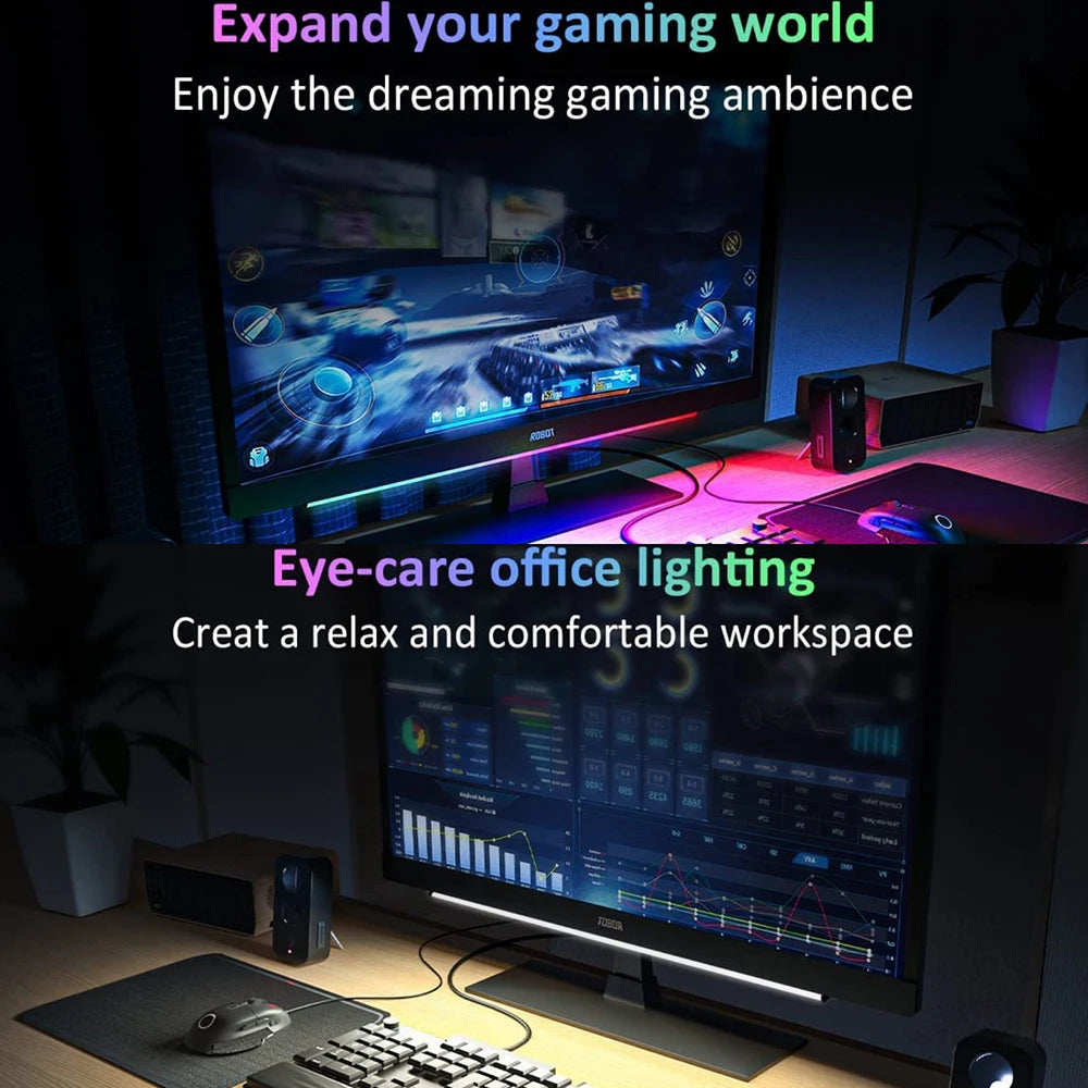 5V USB RGB LED Light Bar 1 2 PCS Lamp Bluetooth