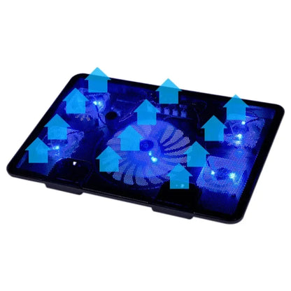Genuine 5 Fan 2 USB Laptop Cooler Cooling Pad Base LED Notebook Computer Cooler