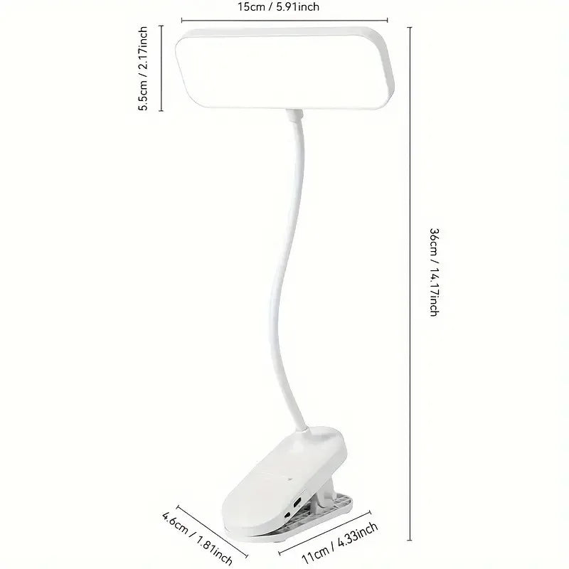 Clip-on LED USB charging desk lamp for college students