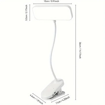 Clip-on LED USB charging desk lamp for college students