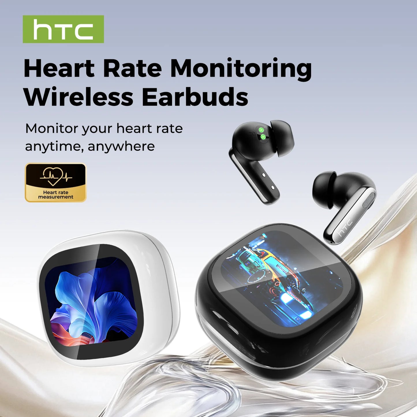 HTC NE46 TWS Earbuds BT 6.0 Heart Rate Monitoring Earbuds