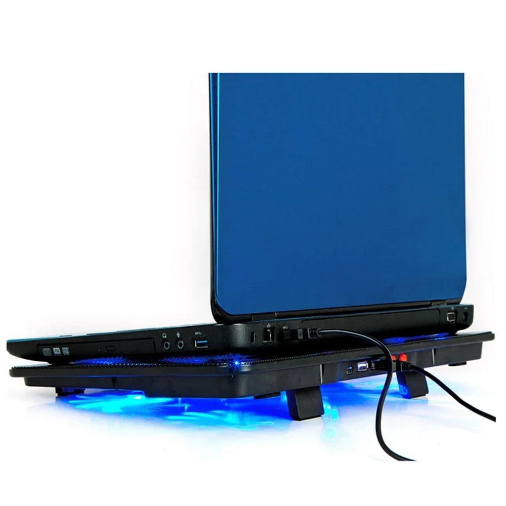 Genuine 5 Fan 2 USB Laptop Cooler Cooling Pad Base LED Notebook Computer Cooler